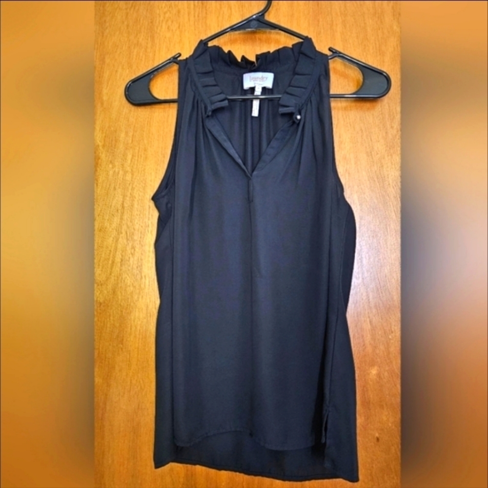 Laundry by Shelli Segal Black Sheer Sleeveless Blouse Size XS NWOT
